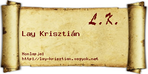 Lay Krisztián névjegykártya